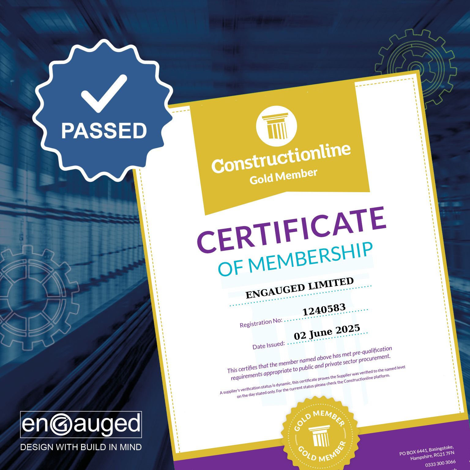 We have achieved Constructionline Gold status!